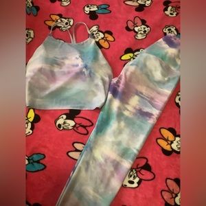 2 PCS! Old Navy L Active Powersoft Extra High Rise Leggings & Longline Bra Top